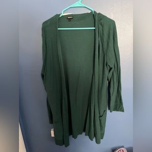 Torrid Green Cardigan with pockets - plus size 2X